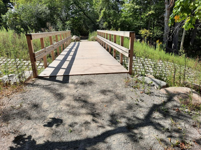 Bridge over 2023 stormwater spillway