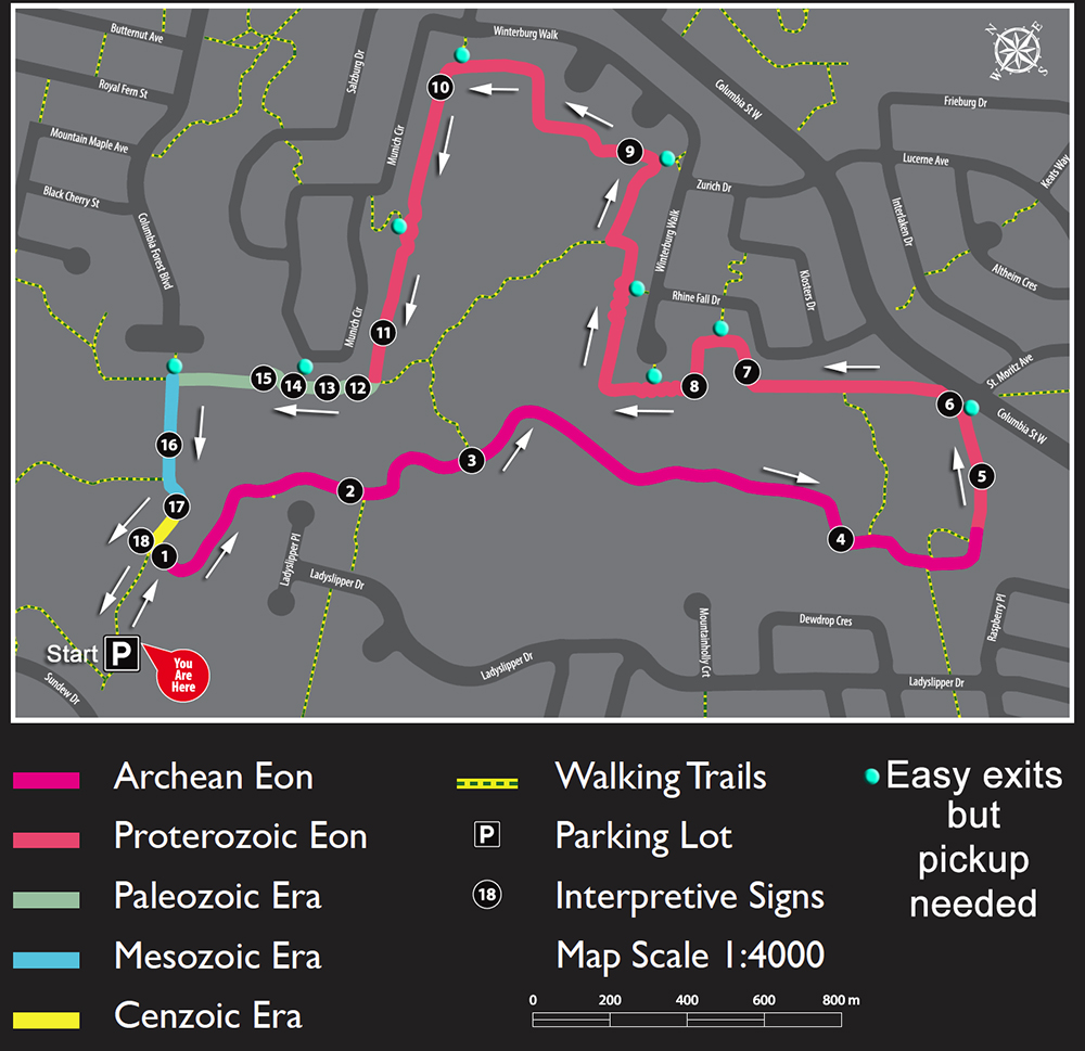 Schematic Map of GeoTime Trail